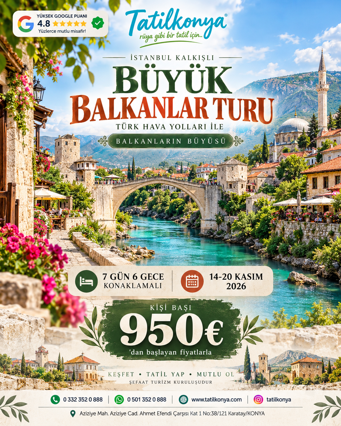 İSTANBUL HAVALİMANI KALKIŞLI KASIM ARA TATİLİNE ÖZEL BÜYÜK BALKANLAR TURU