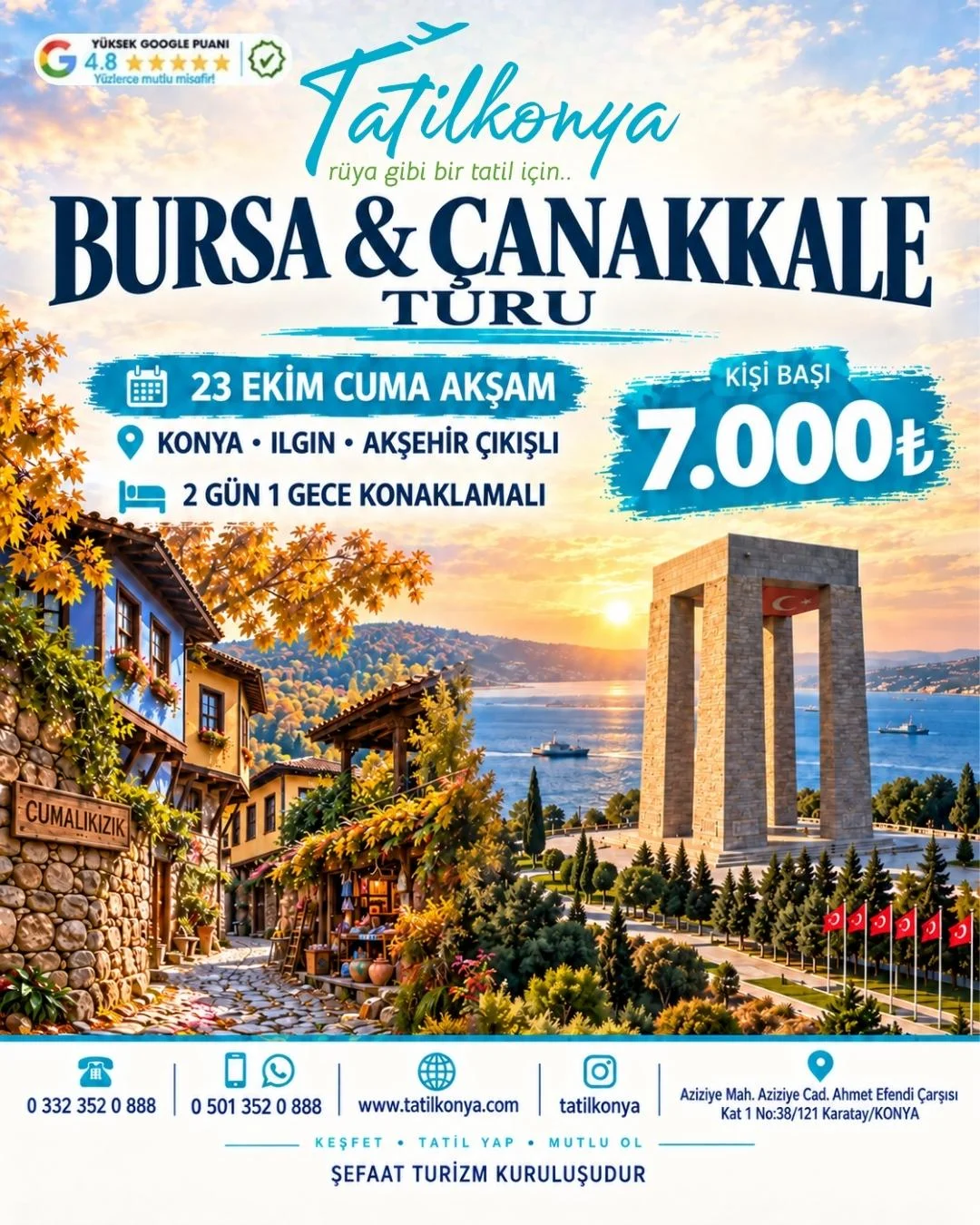 Konaklamalı Bursa & Çanakkale Turu