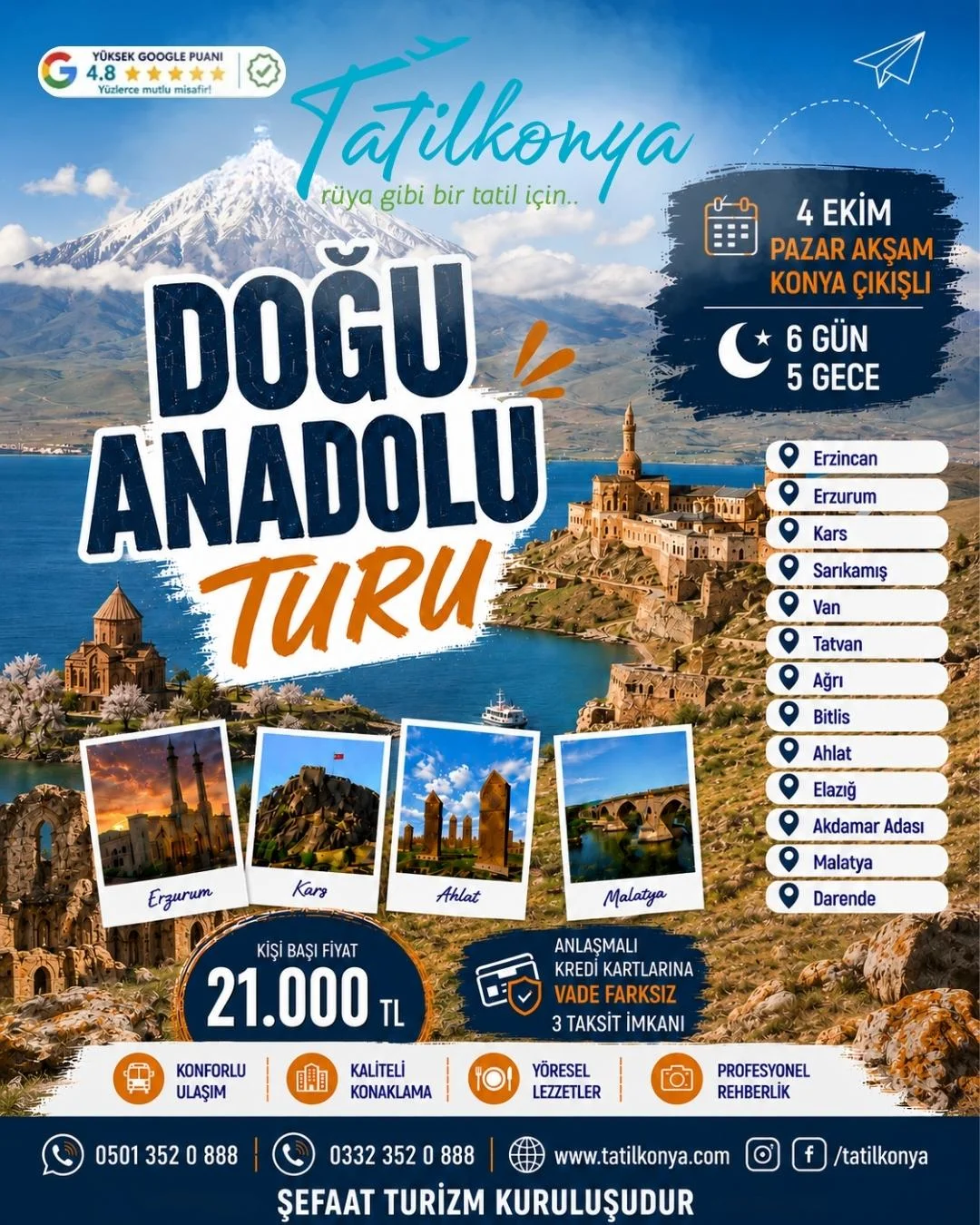 Konaklamalı Doğu Anadolu Turu